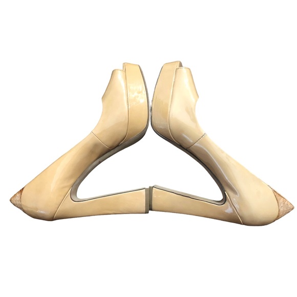 Sam Edelman Tacoma Peep Toe Leather Upper Tan High Heels Size 7 1/2 - Picture 4 of 12